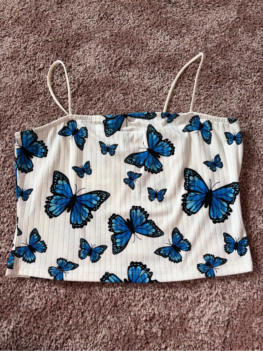 Butterfly Ribbed Cami Top